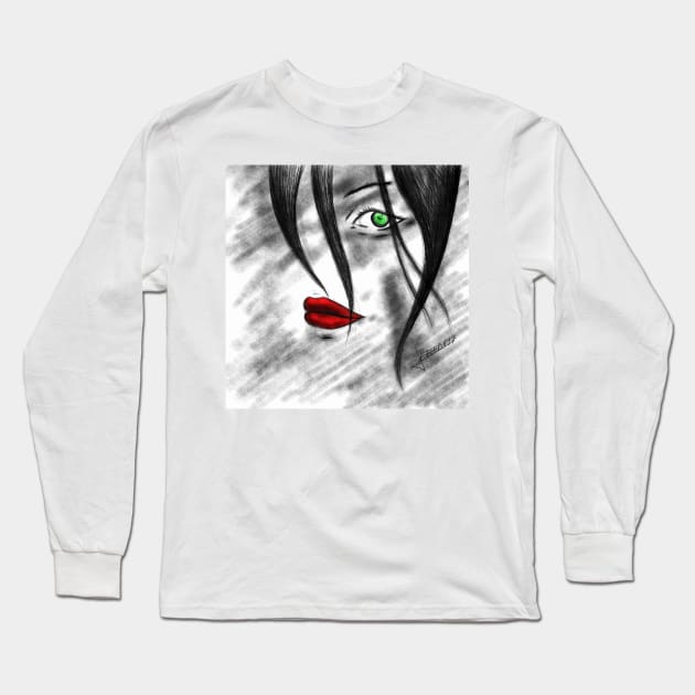 the lust and the red lipstick Long Sleeve T-Shirt by jorge_lebeau